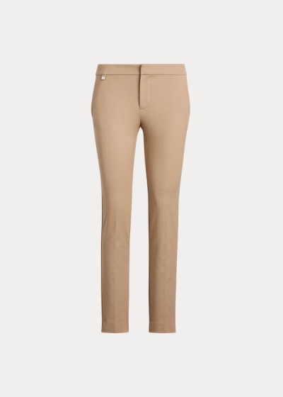 Pantalones Ralph Lauren Mujer Marrom - Cotton Twill Skinny Ankle - MAIKS4187